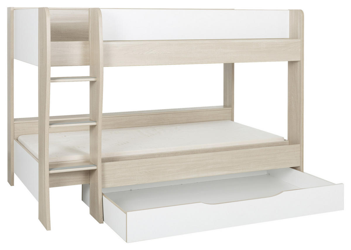 ETAGENBETT - Eichefarben, MODERN, Holzwerkstoff (90/200cm) - MID.YOU