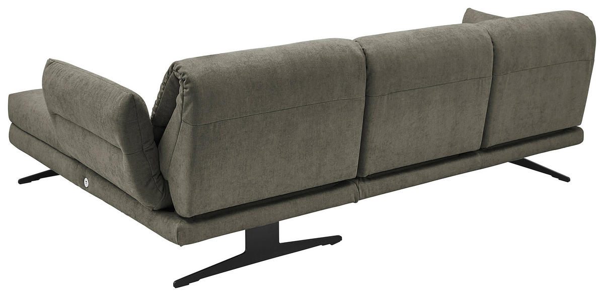 ECKSOFA in Flachgewebe Grün  - Schwarz/Grün, Design, Textil/Metall (279-327/176-217cm) - Dieter Knoll