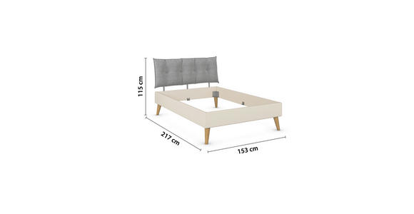 BETT 140/200 cm  in Champagner  - Wildeiche/Champagner, Design, Holz/Holzwerkstoff (140/200cm) - Carryhome