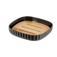 SEIFENSCHALE - Schwarz/Naturfarben, Basics, Holz/Kunststoff (10,5/2/10,5cm) - Wenko