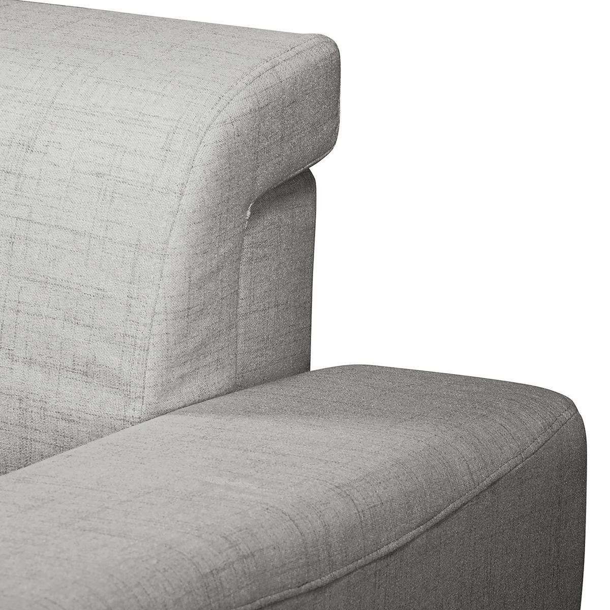ECKSOFA Bella Grau Textilgeflecht  - Wengefarben/Grau, Design, Holz/Textil (257/174cm) - Livetastic