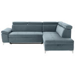 ECKSOFA  in Mikrofaser Hellblau  - Chromfarben/Hellblau, KONVENTIONELL, Textil/Metall (271/206cm) - Carryhome