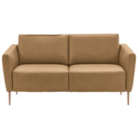2-SITZER-SOFA  in Echtleder Honig   - Eichefarben/Beige, Natur, Leder/Holz (182/86/87cm) - Valnatura