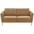 2-SITZER-SOFA  in Echtleder Honig   - Eichefarben/Beige, Natur, Leder/Holz (182/86/87cm) - Valnatura