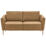 2-SITZER-SOFA  in Echtleder Honig   - Eichefarben/Beige, Natur, Leder/Holz (182/86/87cm) - Valnatura