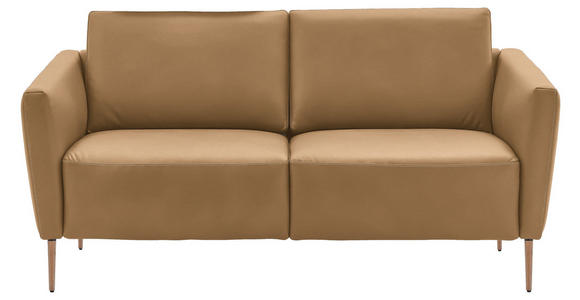 2-SITZER-SOFA  in Echtleder Honig   - Eichefarben/Beige, Natur, Leder/Holz (182/86/87cm) - Valnatura