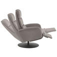 RELAXSESSEL in Leder Hellgrau  - Hellgrau/Schwarz, Design, Leder/Metall (76/108/86cm) - Dieter Knoll