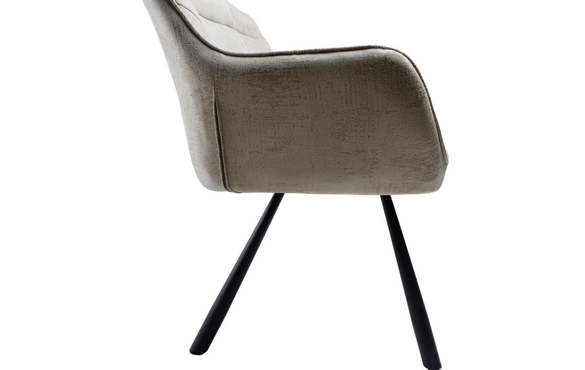 SITZBANK 177,5/87/64 cm Struktur Beige  - Beige/Schwarz, Design, Textil/Metall (177,5/87/64cm) - Hom`in