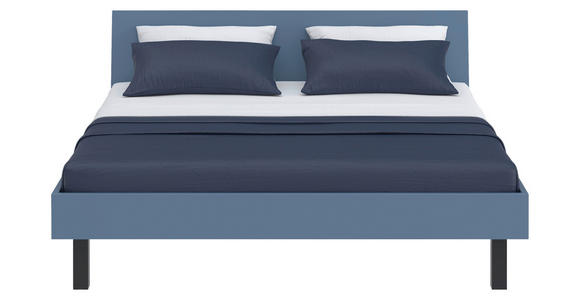 BETT 180/200 cm  in Blau  - Blau/Schwarz, Design, Holzwerkstoff/Metall (180/200cm) - Xora