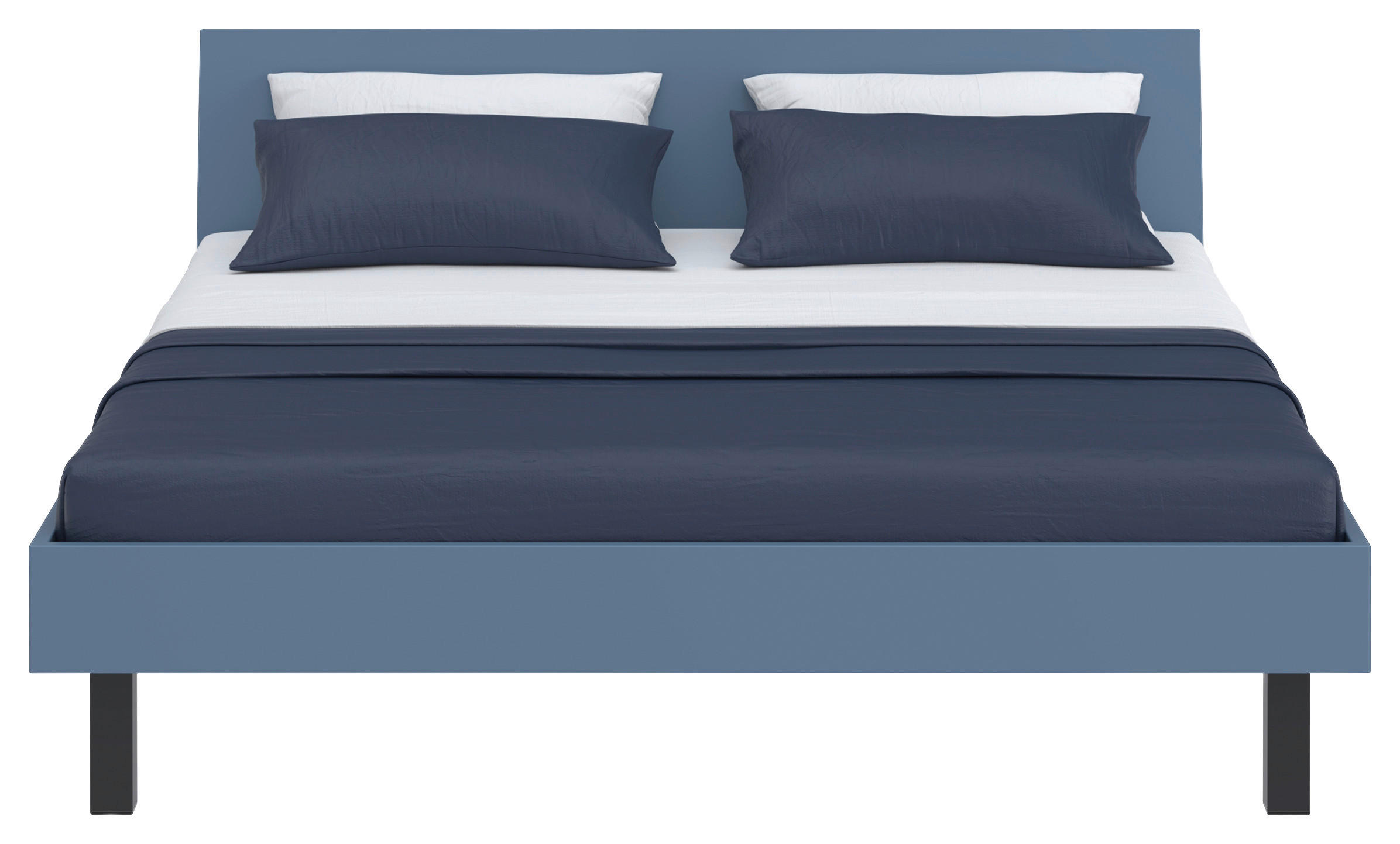 BETT 180/200 cm  in Blau  - Blau/Schwarz, Design, Metall (180/200cm) - Xora
