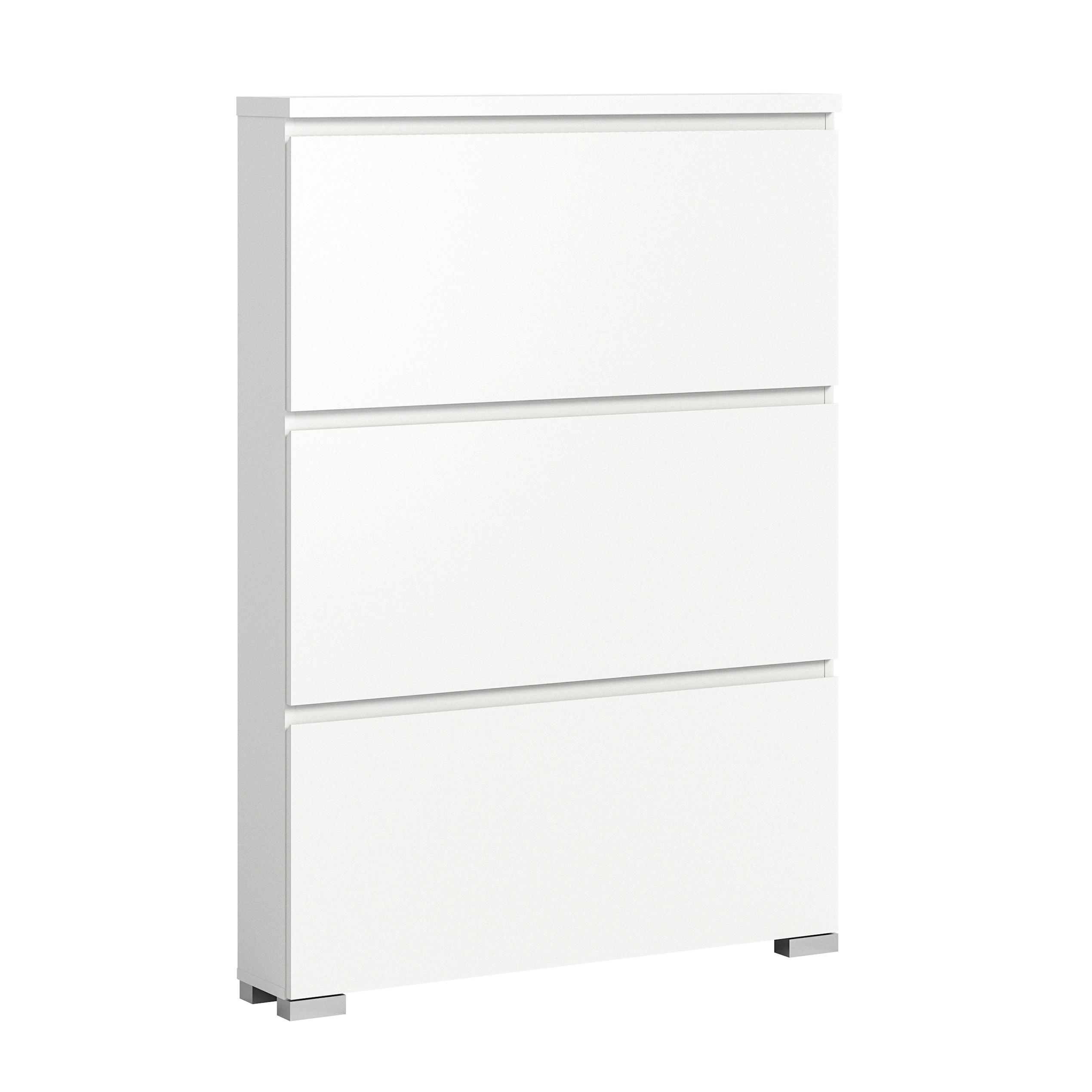 OMARA Z LOPUTAMI ZA ČEVLJE bela - srebrne barve/bela, Moderno, leseni material (95/133/18cm)