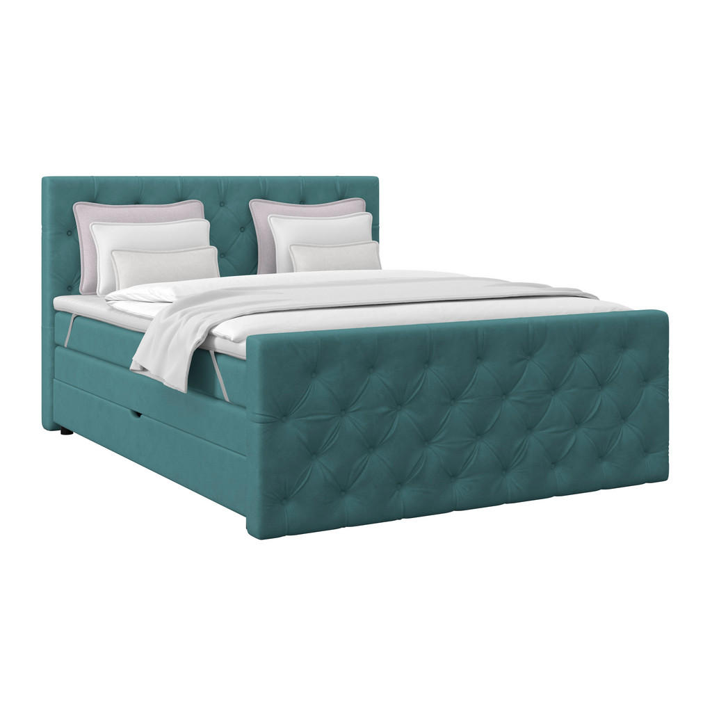 Boxspringbett Elio Petrol 180x200 Cm H3/4