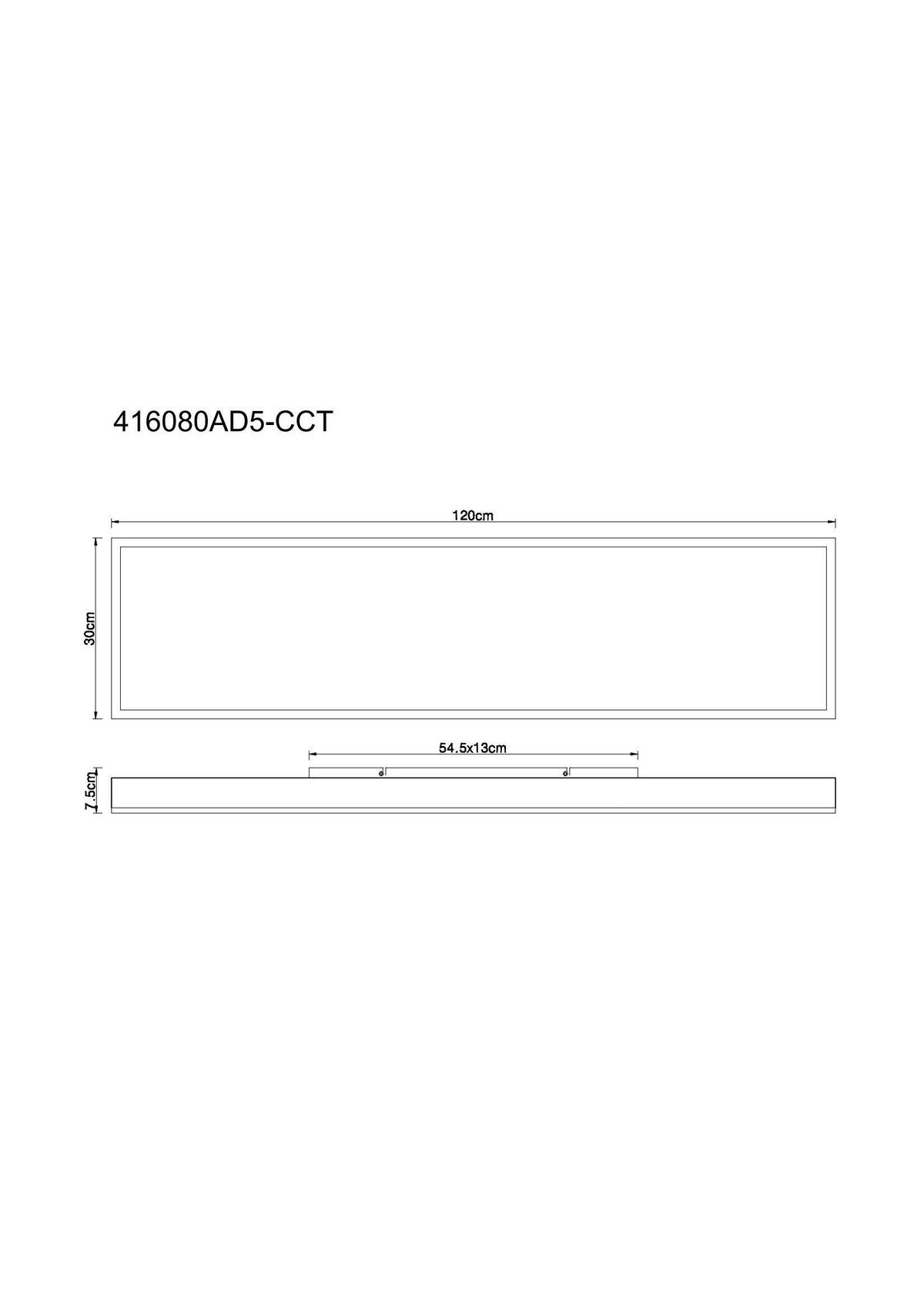 LED-DECKENLEUCHTE    120/30/7,5 cm  - Weiss/Dunkelgrau, Basics, Kunststoff/Metall (120/30/7,5cm) - Globo
