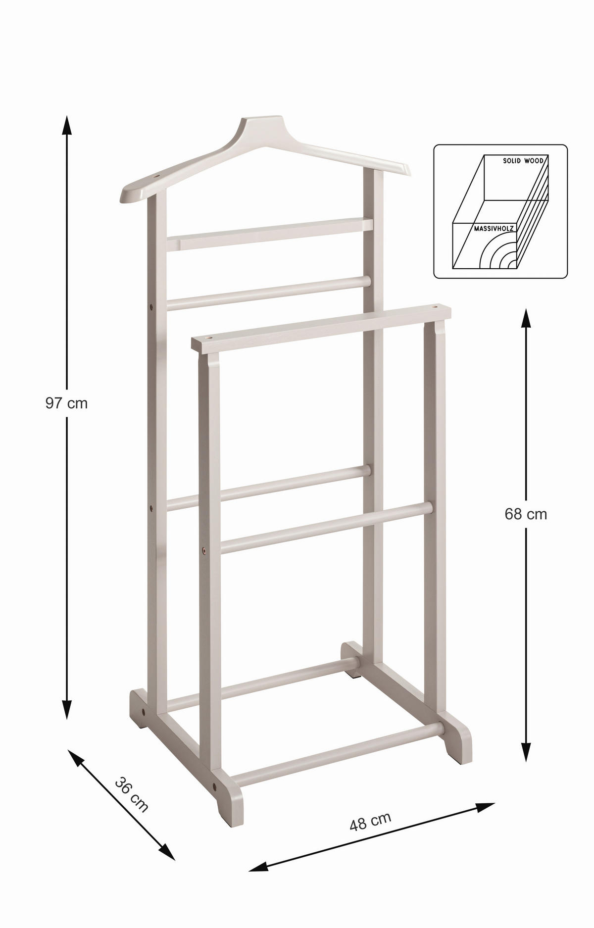 HERRENDIENER - Kaschmir, Basics, Holz (48/97/36cm)