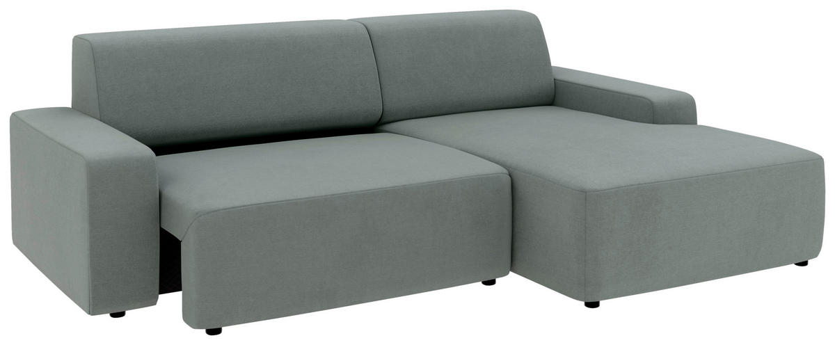 ECKSOFA in Struktur Grau  - Schwarz/Grau, Modern, Kunststoff/Textil (246/162cm) - Trendmanufaktur