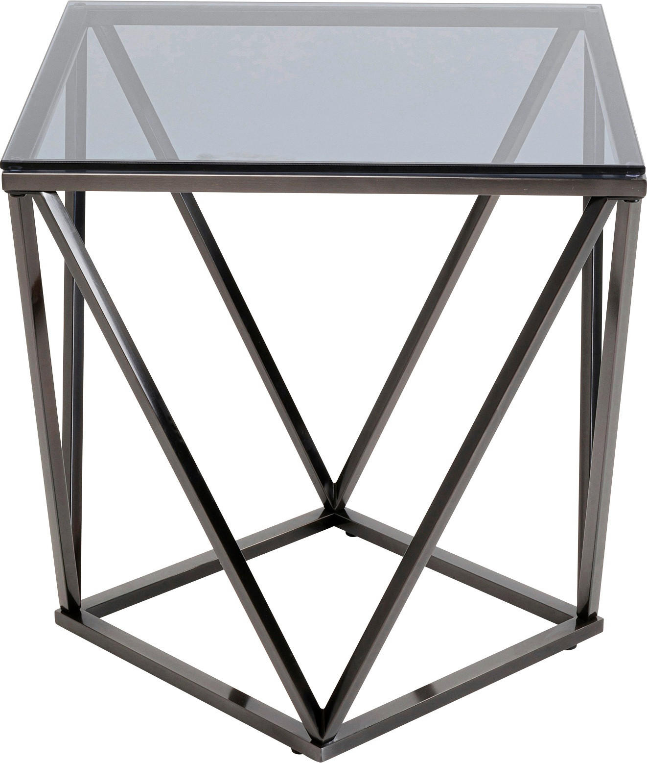 BEISTELLTISCH 50/50/55 cm Schwarz  - Schwarz, Basics, Glas/Metall (50/50/55cm) - Kare-Design