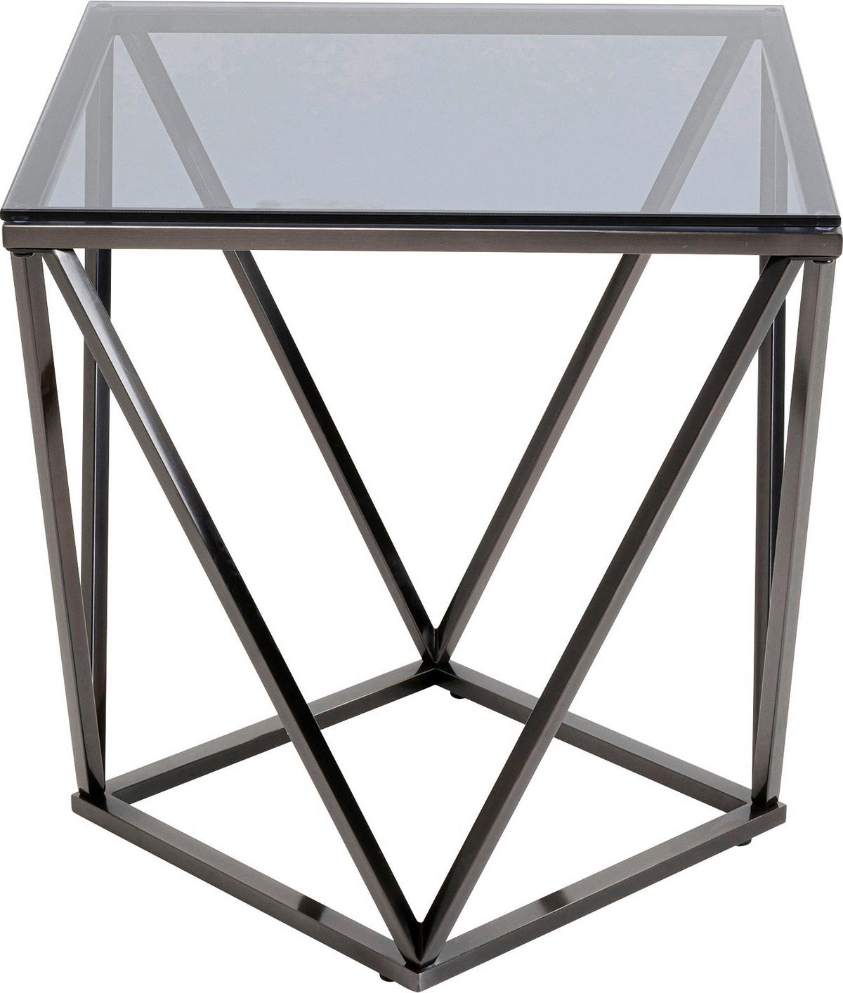 BEISTELLTISCH 50/50/55 cm Schwarz  - Schwarz, Basics, Glas/Metall (50/50/55cm) - Kare-Design