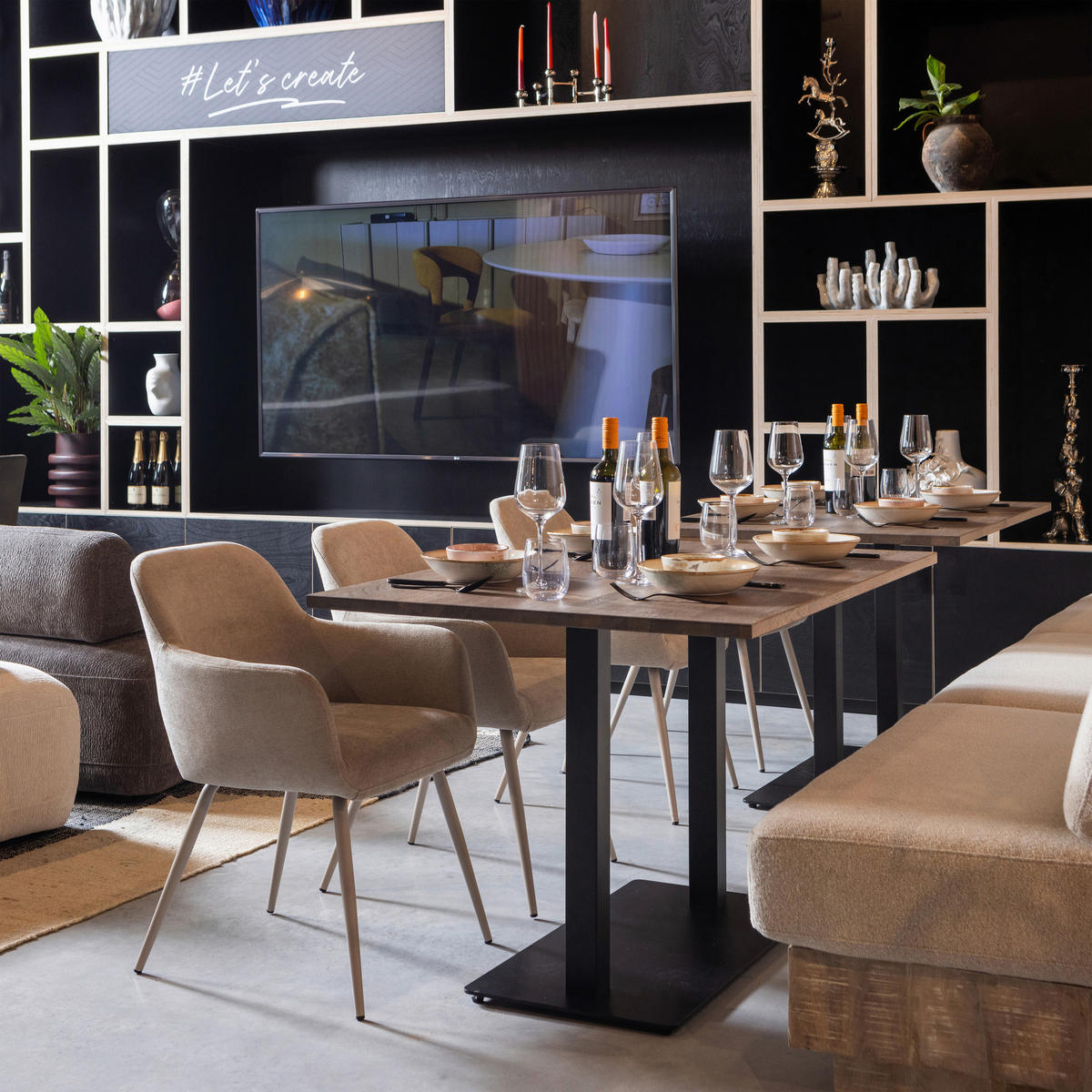 TISCHGESTELL in Metall   - Schwarz, MODERN, Metall (80/72/40cm) - Livetastic