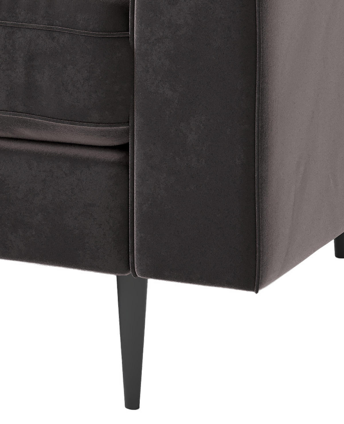 ECKSOFA Scott Anthrazit Flachgewebe  - Edelstahlfarben/Anthrazit, Design, Textil/Metall (259/206cm) - Livetastic