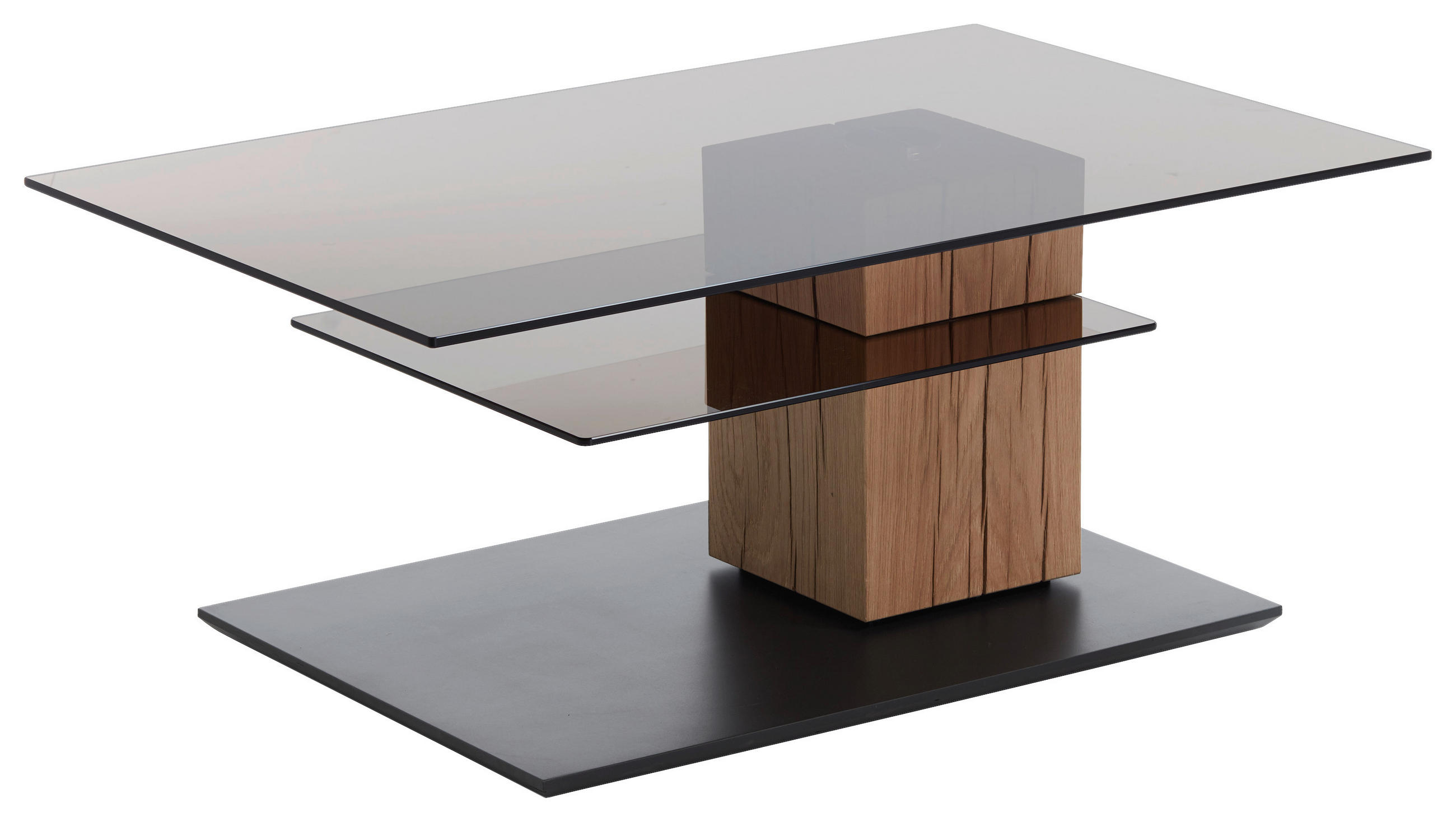 COUCHTISCH in Holz, Glas 105/70/45 cm  - Eichefarben/Anthrazit, Design, Glas/Holz (105/70/45cm) - Valnatura