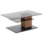 COUCHTISCH in Holz, Glas 105/70/45 cm  - Eichefarben/Anthrazit, Design, Glas/Holz (105/70/45cm) - Valnatura