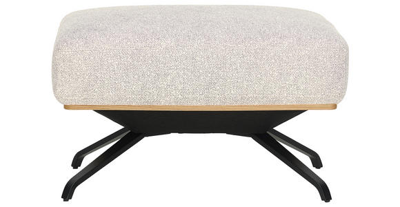 HOCKER in Textil Beige  - Beige/Schwarz, Design, Textil/Metall (74/46/66cm) - Novel