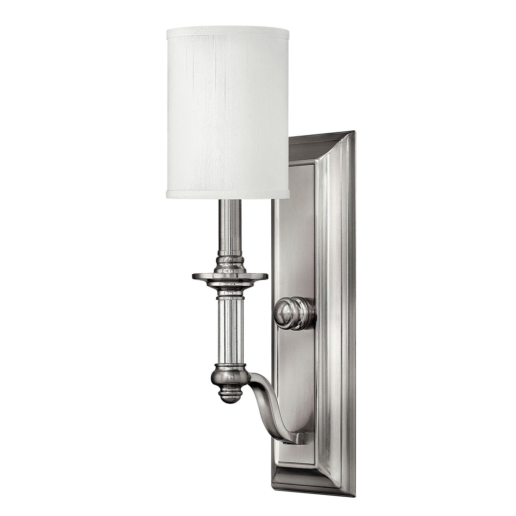 WANDLEUCHTE - Nickelfarben, Romantik / Landhaus, Glas/Textil (11,4/17,1/45,1cm) - Elstead Lighting
