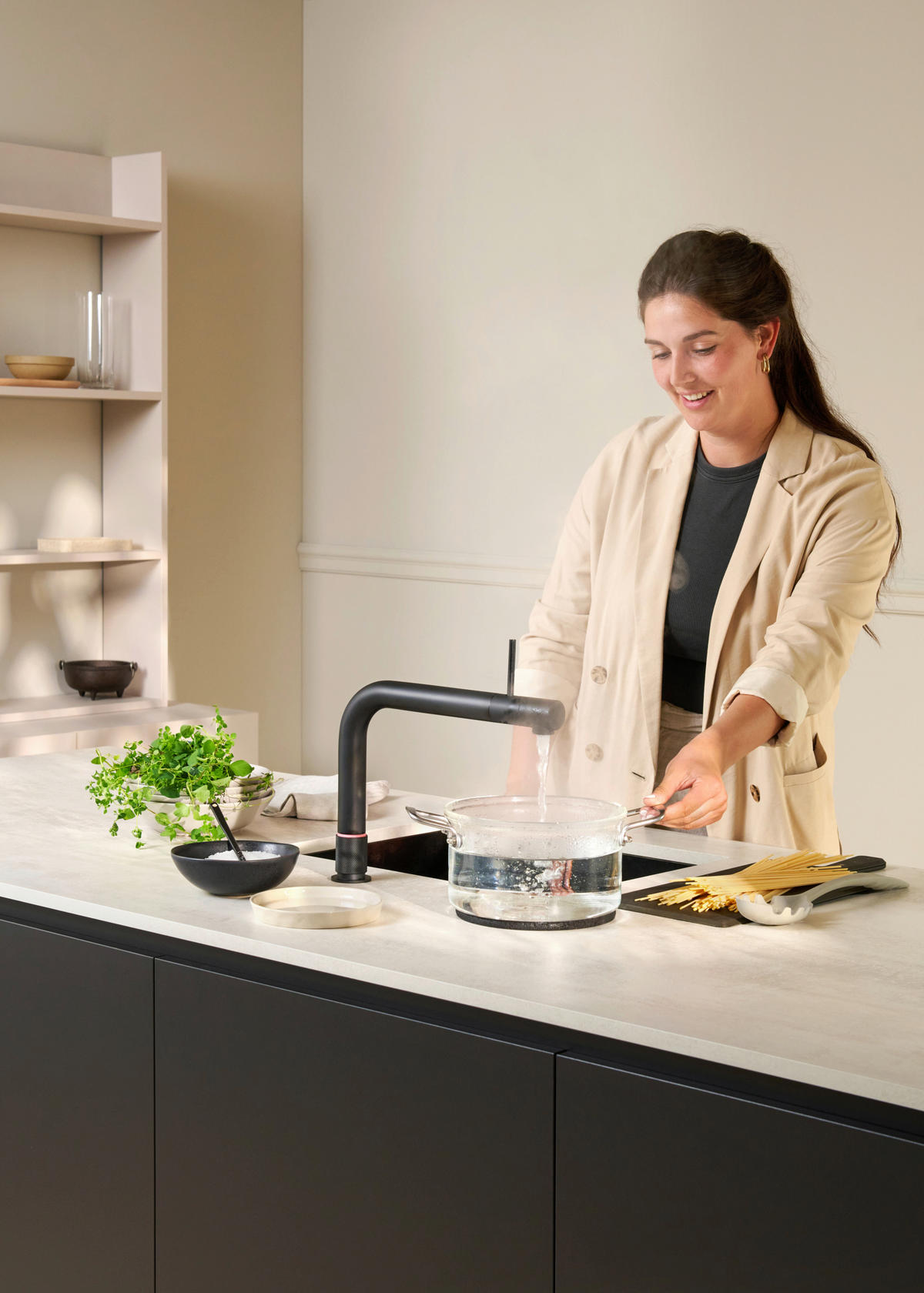 KÜCHENARMATUR FTBLK  - Schwarz, Basics, Metall (3,5/25,5/33,5cm) - Quooker