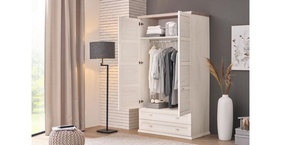 GARDEROBENSCHRANK 104/196,8/60,5 cm  - Weiß/Grau, LIFESTYLE, Holzwerkstoff (104/196,8/60,5cm) - Hom`in