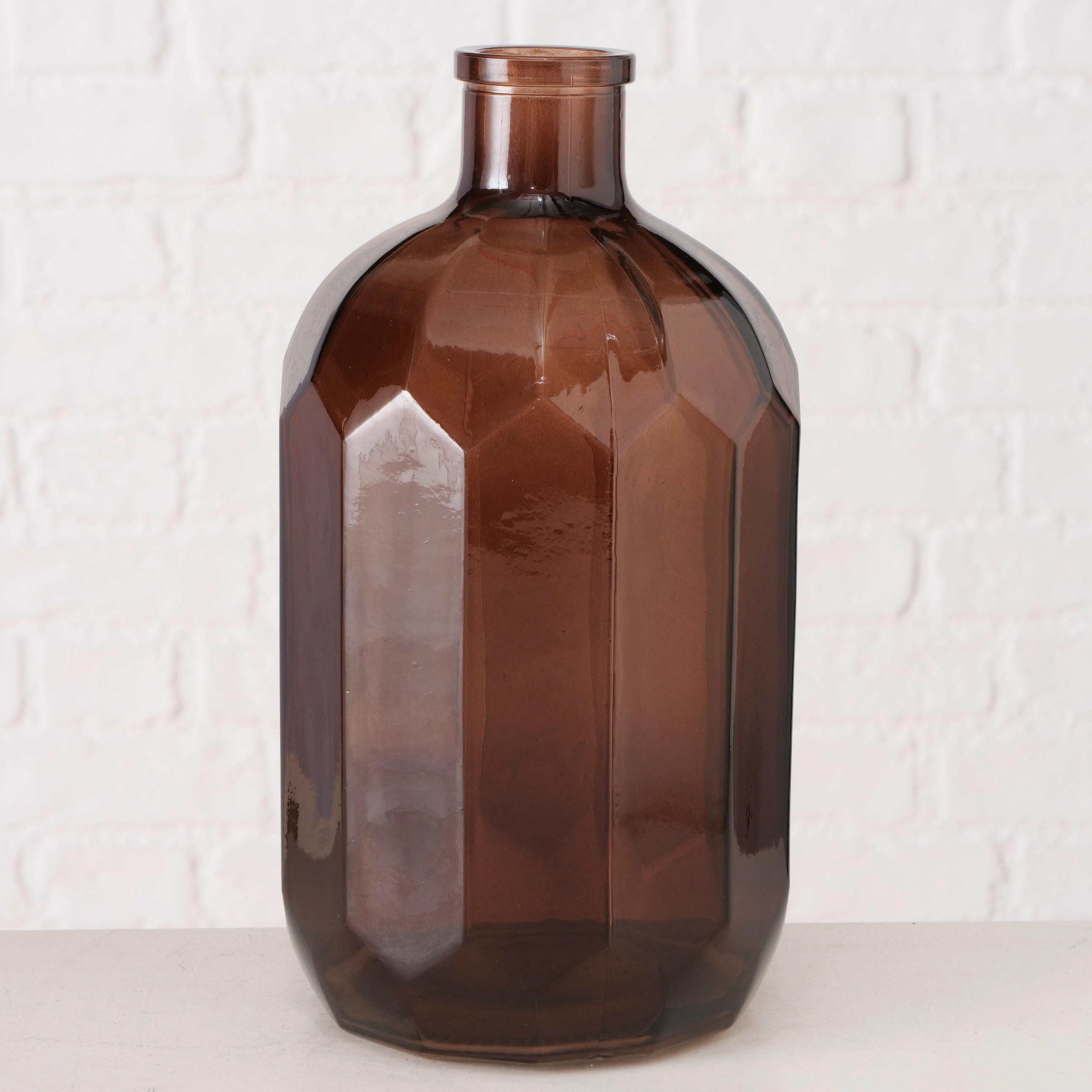 VASE 26 cm  - Braun/Orange, Natur, Glas (14/26cm)