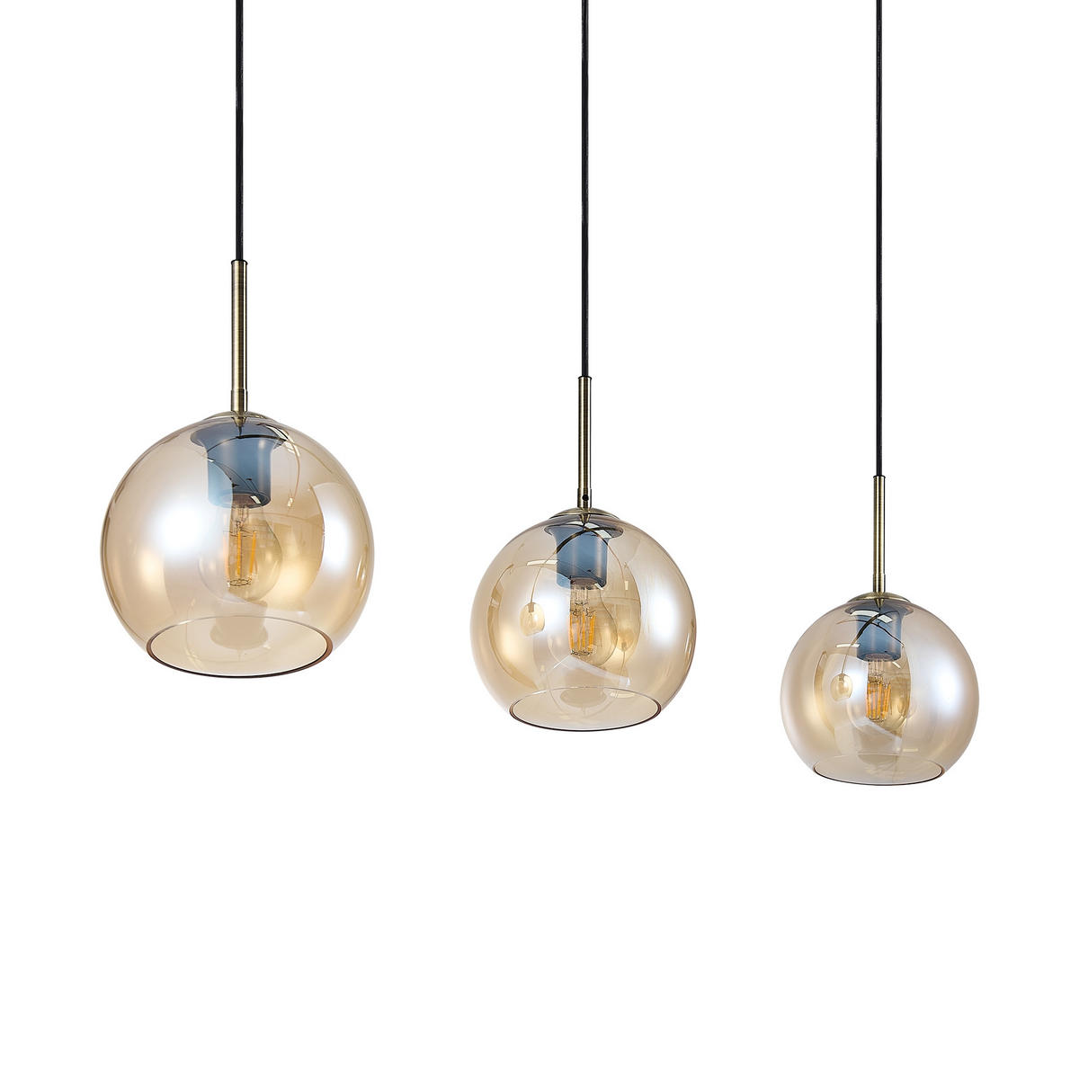 HÄNGELEUCHTE Leonie 110/20/150 cm   - Bernsteinfarben, Basics, Glas/Metall (110/20/150cm) - Novel