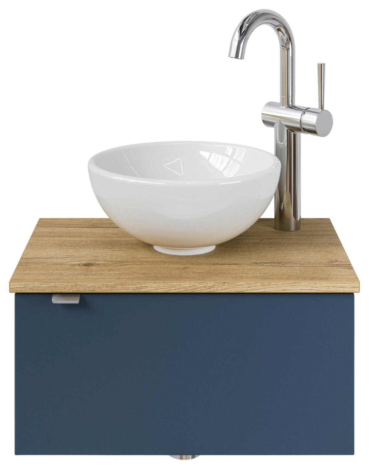 WASCHTISCHKOMBI 51 cm  - Edelstahlfarben/Graublau, Design, Keramik/Holzwerkstoff (51cm) - Sadena