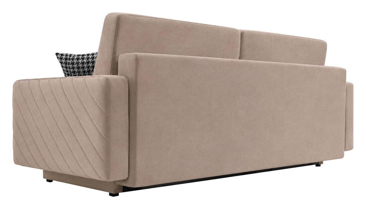 SCHLAFSOFA Hellbraun  - Hellbraun/Schwarz, Design, Holz/Kunststoff (230/96/97cm) - MID.YOU