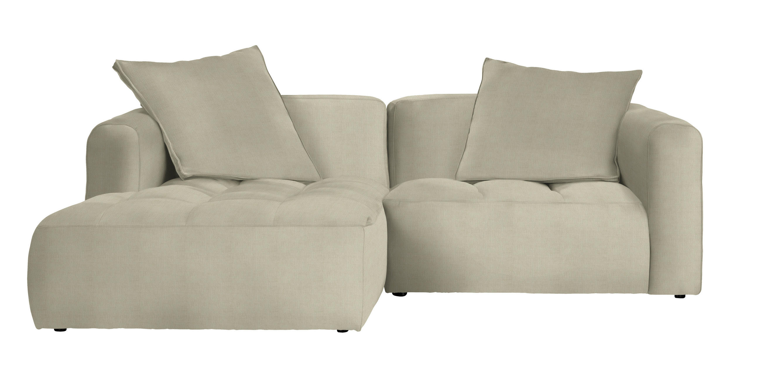 ECKSOFA in Chenille Creme  173/240 cm  - Creme/Schwarz, MODERN, Kunststoff/Textil (173/240cm) - Stylife