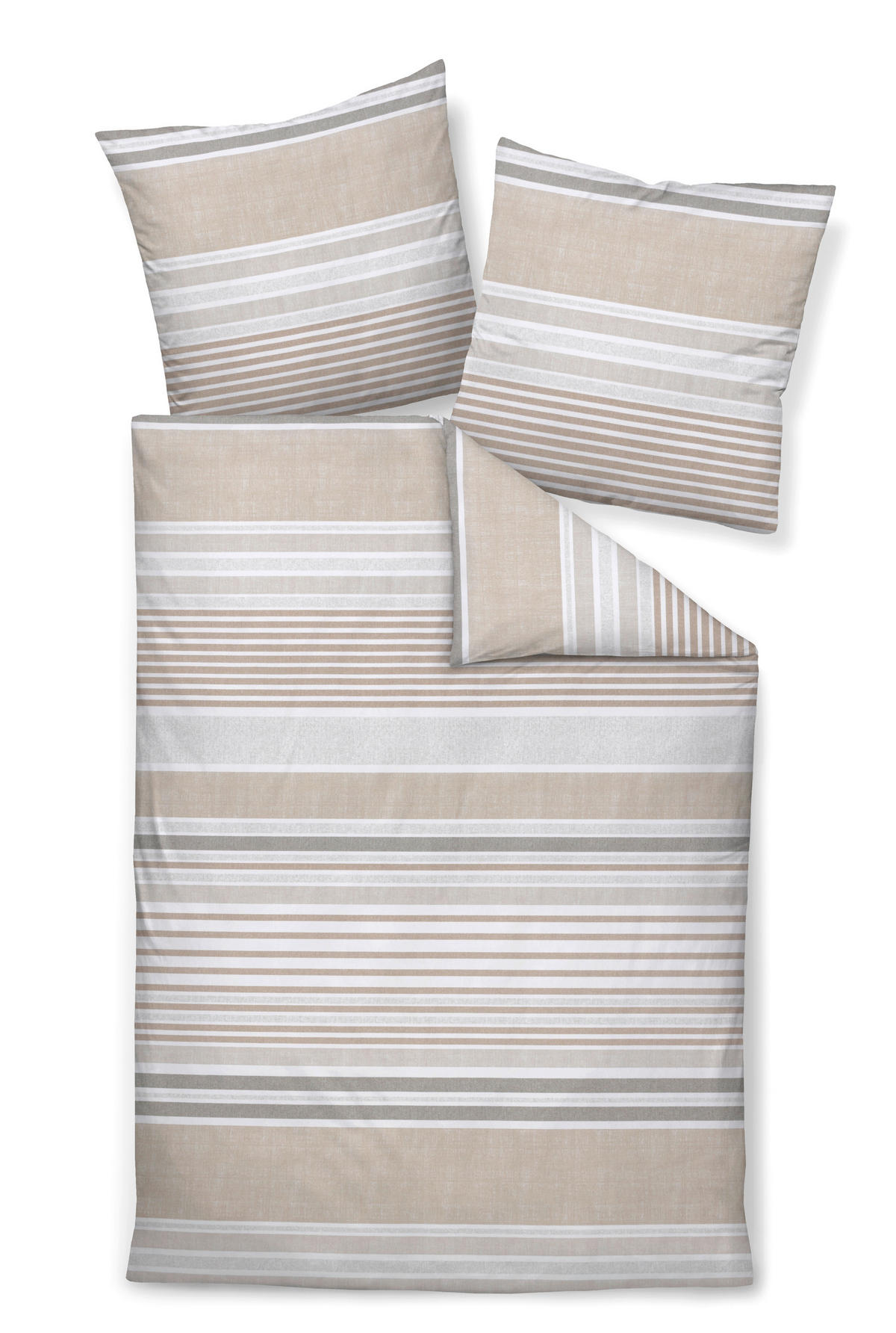 BETTWÄSCHE Biber 155/220 cm  - Hellbraun, Design, Textil (155/220cm) - Janine