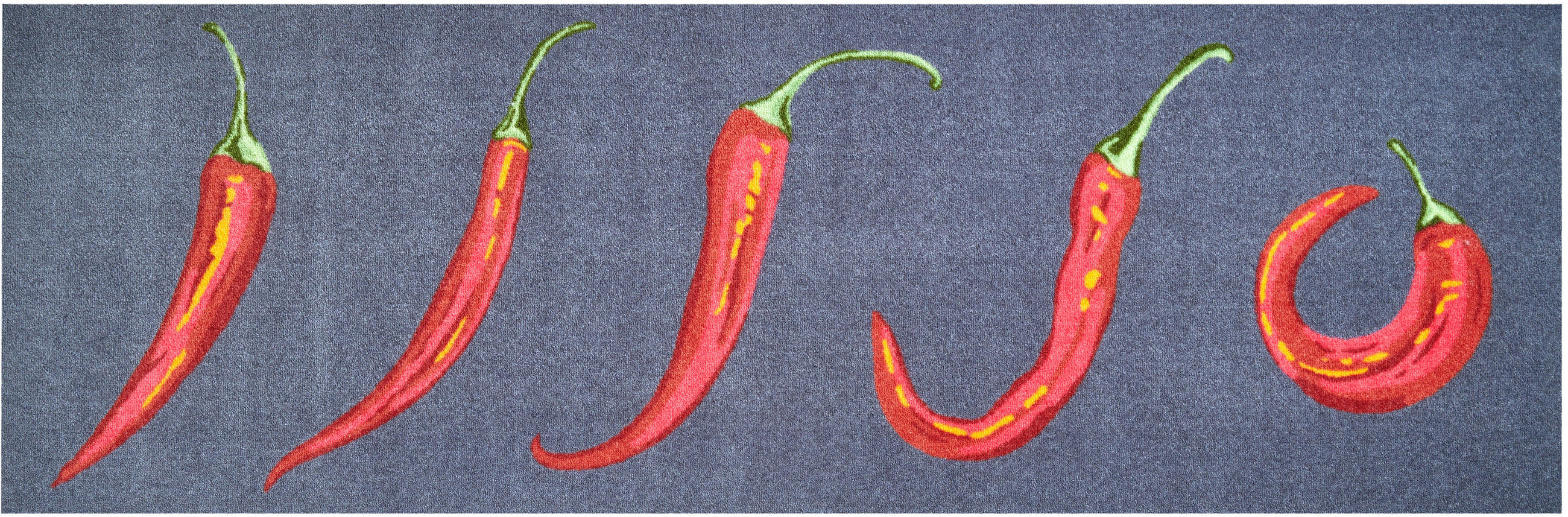 KÜCHENLÄUFER 60/180 cm Hot Chili Grau, Hellrot  - Hellrot/Grau, Trend, Kunststoff/Textil (60/180cm) - Grund