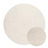 JUTETEPPICH 100 cm Jute Braided Weiß rund  - Weiß, Basics, Textil (100cm) - Hanse Home