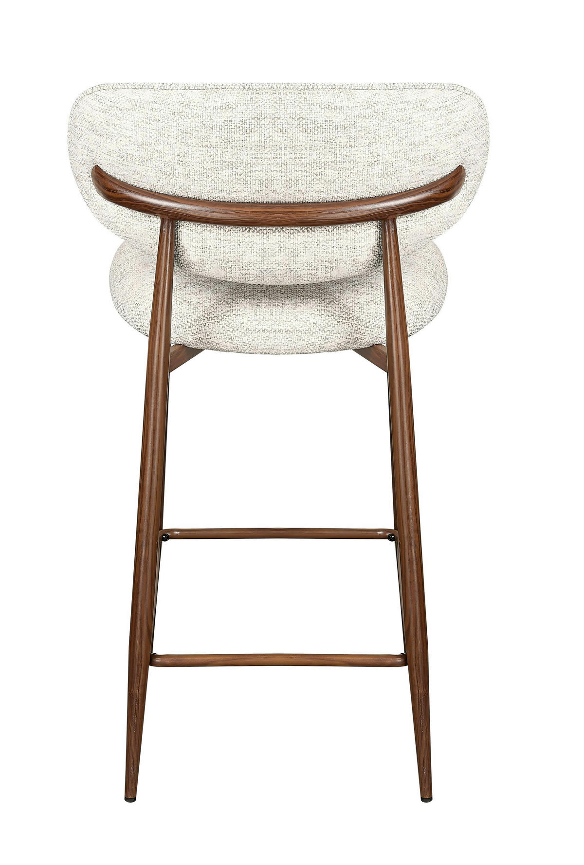BARHOCKER Webstoff Beige, Walnussfarben Eisen  - Beige/Walnussfarben, Design, Textil/Metall (53/94/55cm) - Novel