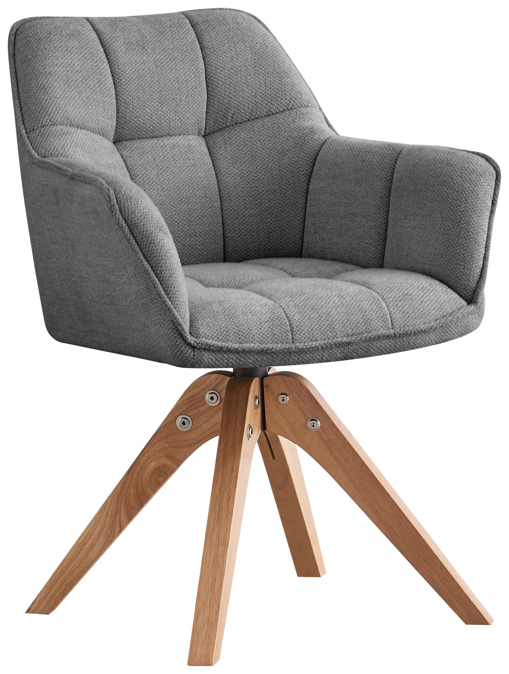 MID.YOU STOLIČKA S PODRÚČKAMI, textilný výplet, sivá