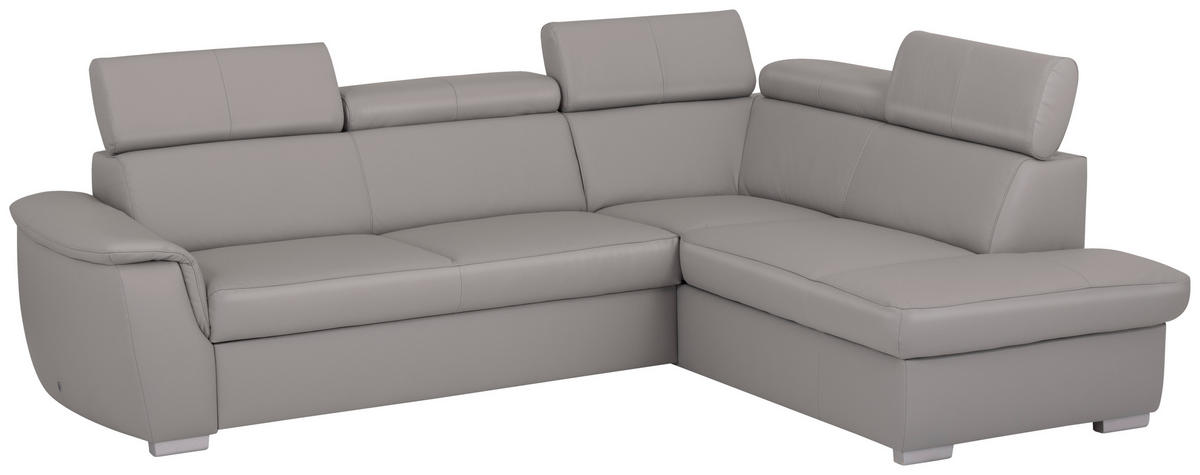 SEDACÍ SOUPRAVA, textil, kůže, platinová - barvy stříbra/platinová, dřevo/textil (262/211cm) - Celina Home