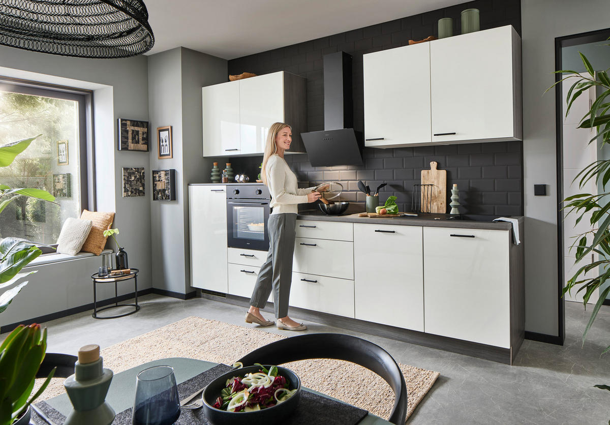 KUCHYNSKÝ BLOK BEZ SPOTREBIČO - sivý dub/čierna, Modern, kov/kompozitné drevo - Welnova