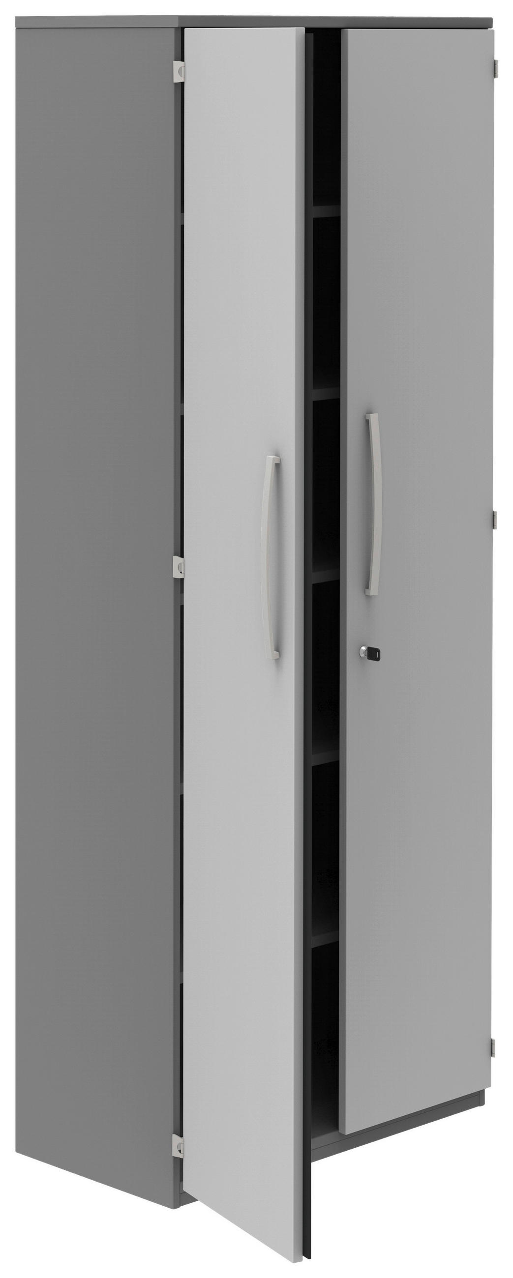 AKTENSCHRANK Anthrazit, Hellgrau  - Anthrazit/Hellgrau, KONVENTIONELL, Holzwerkstoff (80/217,4/43cm) - Moderano
