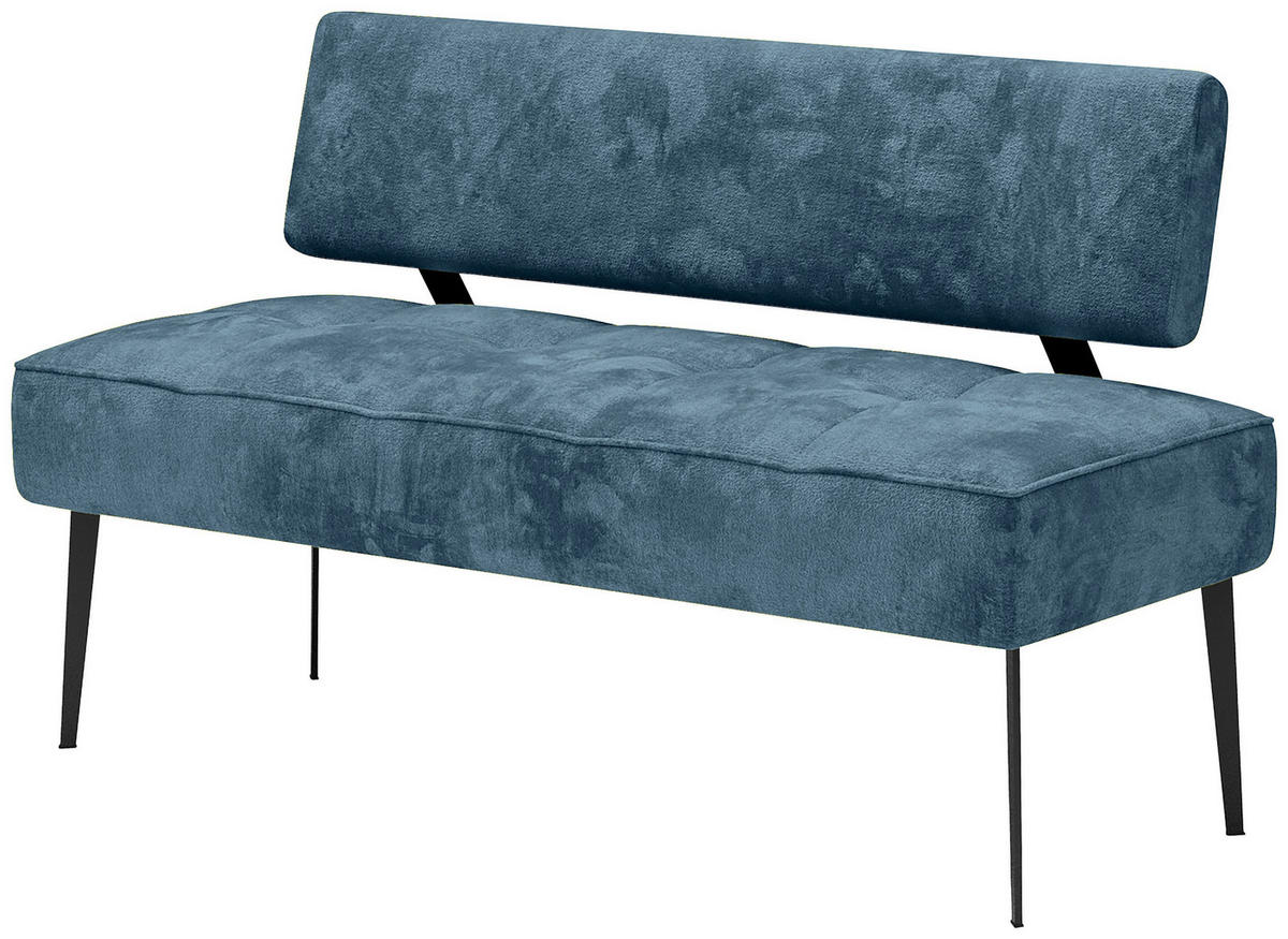 SITZBANK 162/90/65 cm Webstoff Petrol Metall  - Petrol/Schwarz, MODERN, Textil/Metall (162/90/65cm) - Welnova