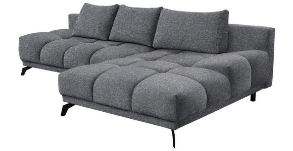 ECKSOFA in Chenille Dunkelgrau  - Dunkelgrau/Schwarz, MODERN, Textil/Metall (290/182cm) - Hom`in