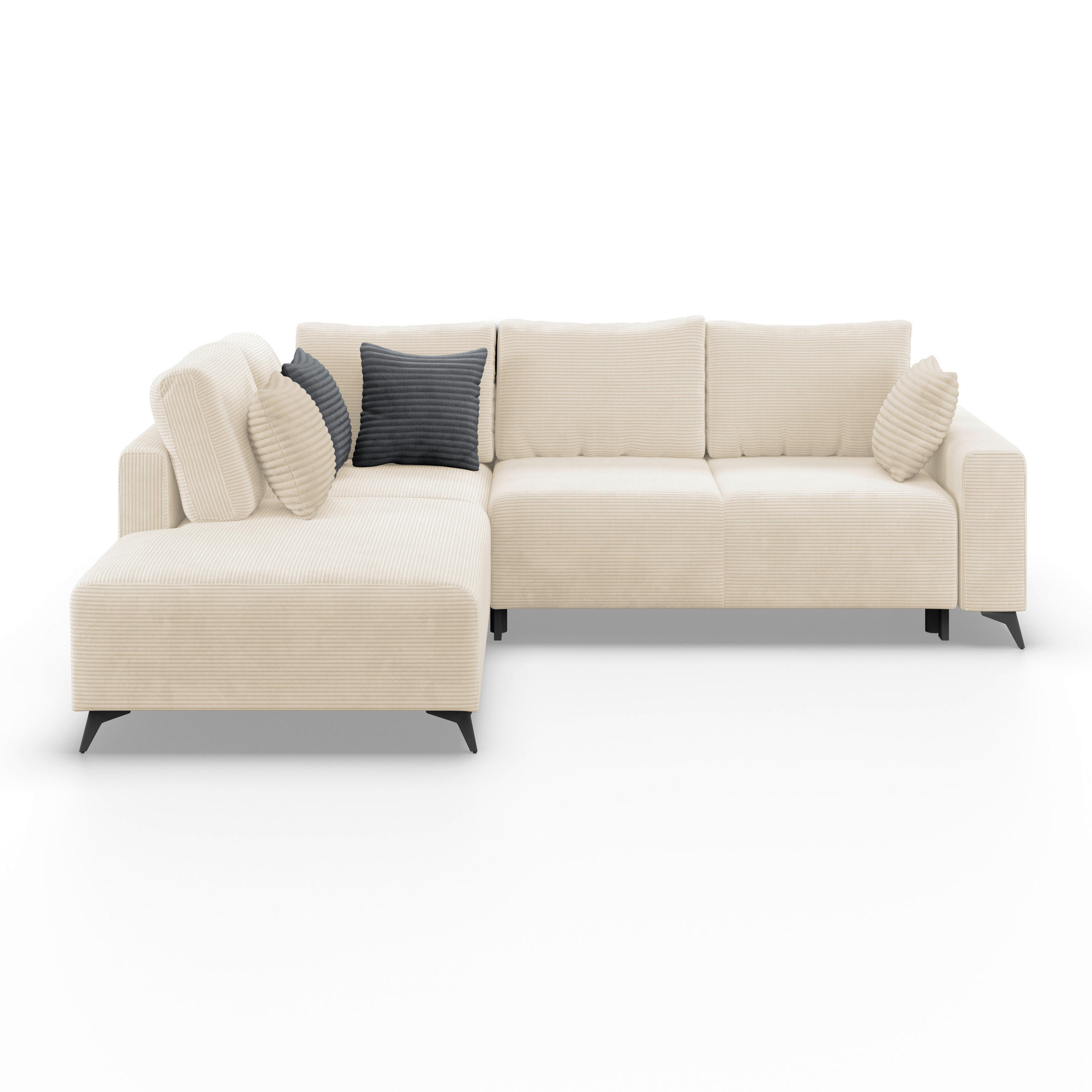 Ecksofa Mit Schlaffunktion Viktor Creme Cord 212x270 Cm