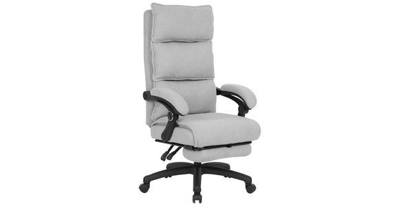 CHEFSESSEL Teddystoff Hellgrau - Hellgrau/Schwarz, Design, Kunststoff/Textil (64,5/112/120/65cm) - Carryhome