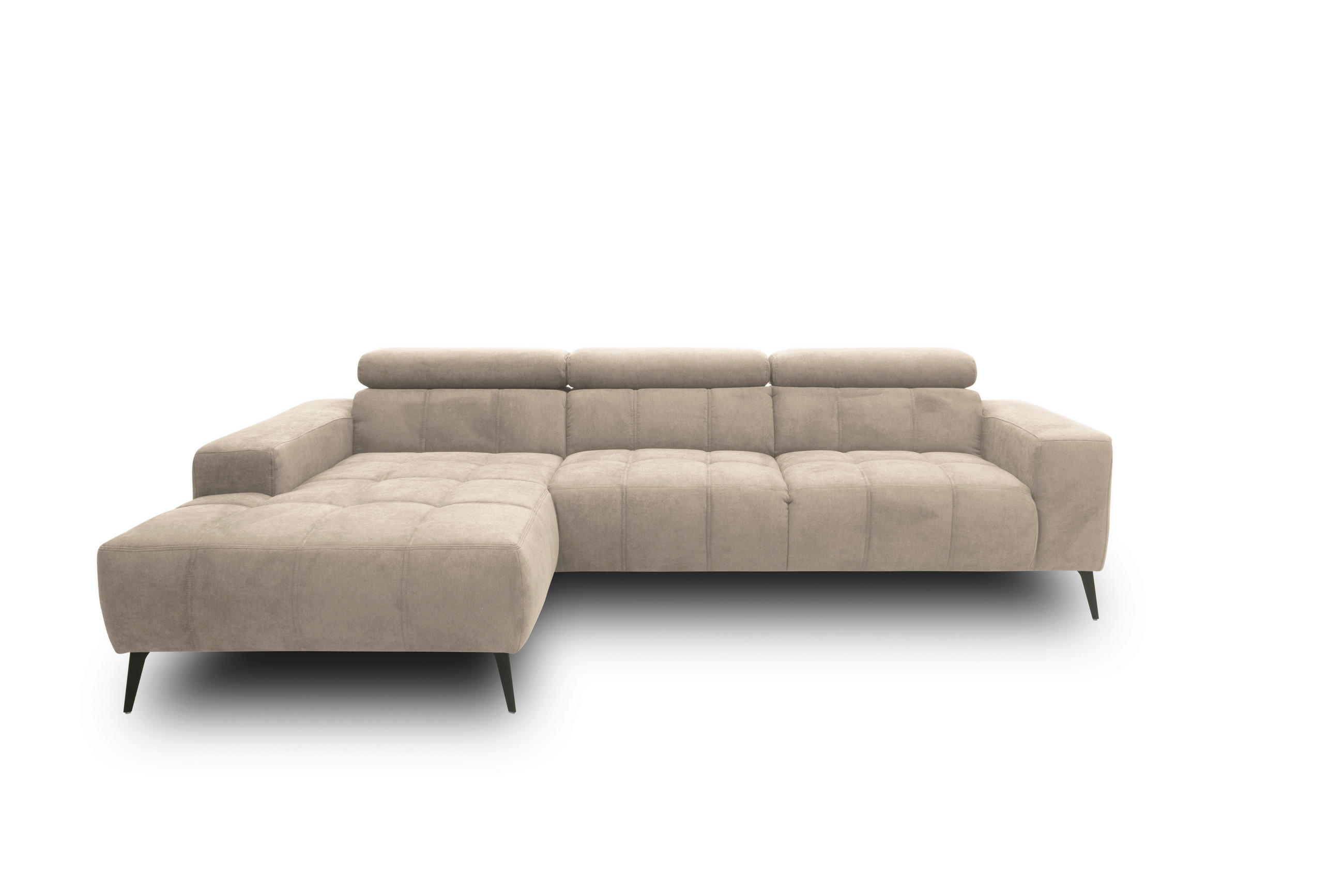 Thumbnail - Mid.you Ecksofa Trento, Taupe, Textil, Uni, 3-Sitzer, L-Form, 287x175 cm, Made in EU, FSC Mix, Rücken echt, Armteil link...