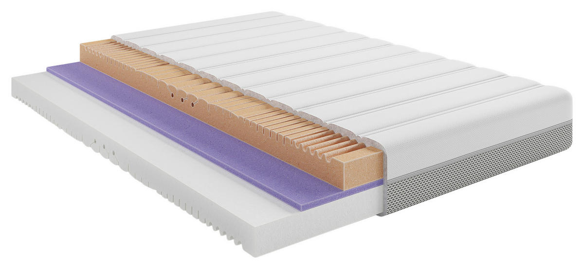 KALTSCHAUMMATRATZE Glow H3 120/200 cm Höhe ca. 21 cm  H3 = fest  - Weiss, Basics, Textil (120/200cm) - Livetastic