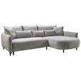 ECKSOFA  in Chenille Hellgrau  285/200 cm  - Hellgrau/Schwarz, MODERN, Textil/Metall (285/200cm) - Carryhome