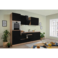KÜCHENBLOCK 270 cm   in Eichefarben  - Eichefarben/Schwarz, MODERN, Holzwerkstoff (270cm) - Respekta